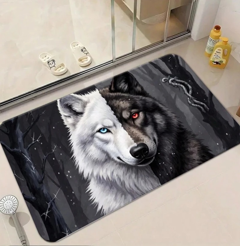 Cool White Wolf Doormat Wildli - огляд і ціна Puzzle Blank White